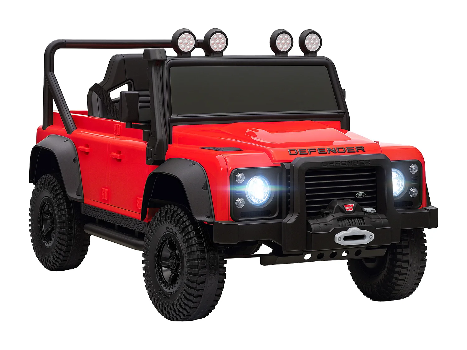 Macchina elettrica bambini 3-5 anni land rover con telecomando rosso