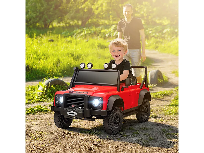 Macchina elettrica bambini 3-5 anni land rover con telecomando rosso