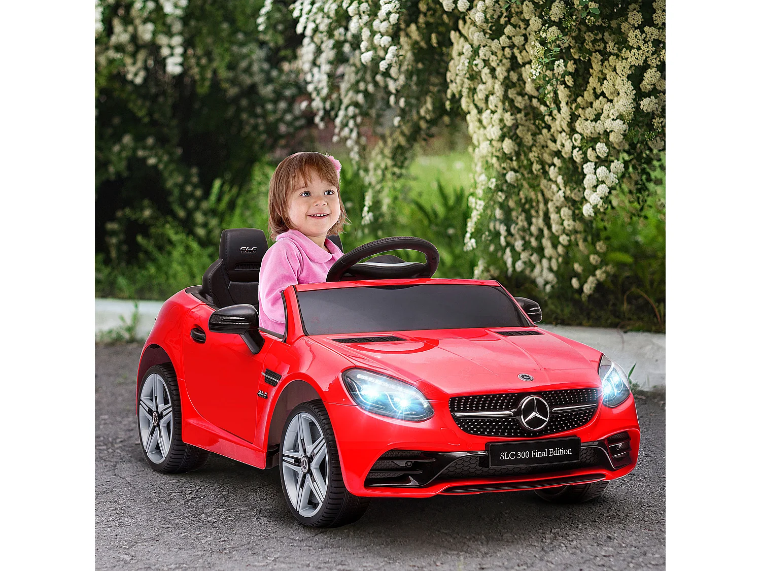Macchina elettrica per bambini mercedes slc 300 con telecomando rosso