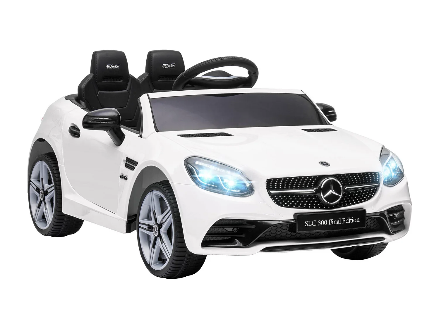 Macchina elettrica per bambini mercedes slc 300 con telecomando bianco