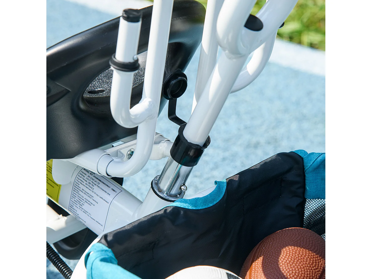 Triciclo passeggino con maniglione e tettuccio regolabile blu