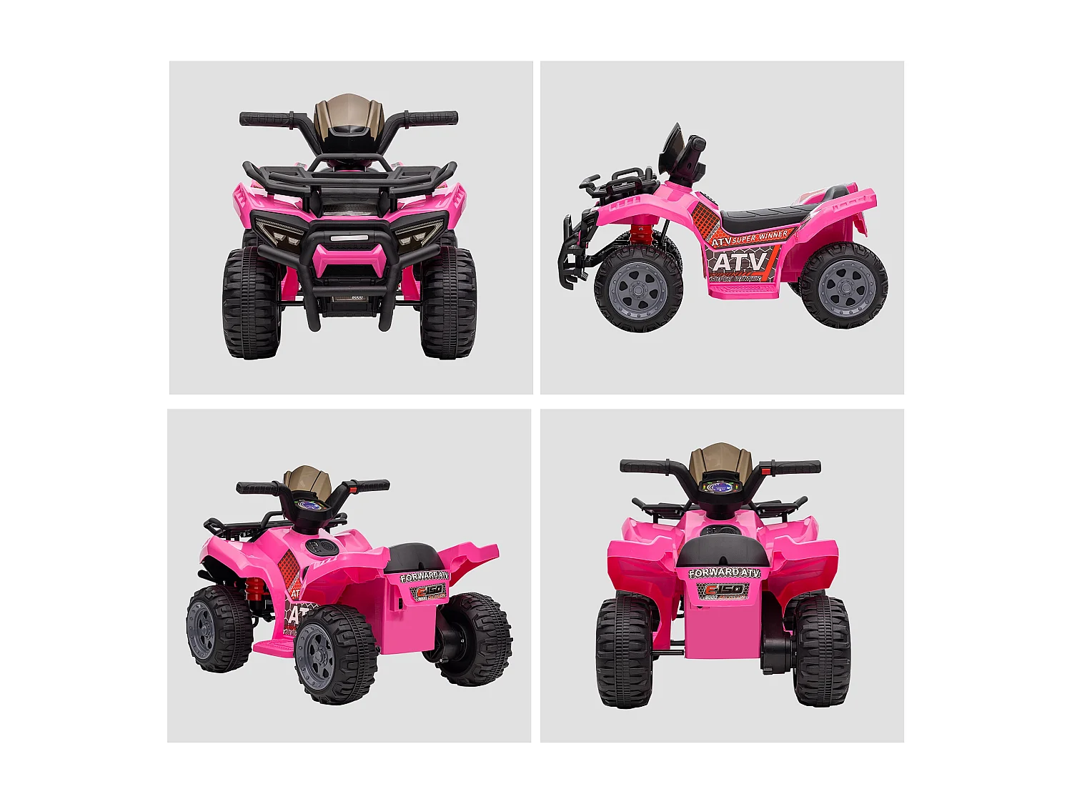 Mini quad elettrico per bambini 18-36 mesi con batteria 6v rosa