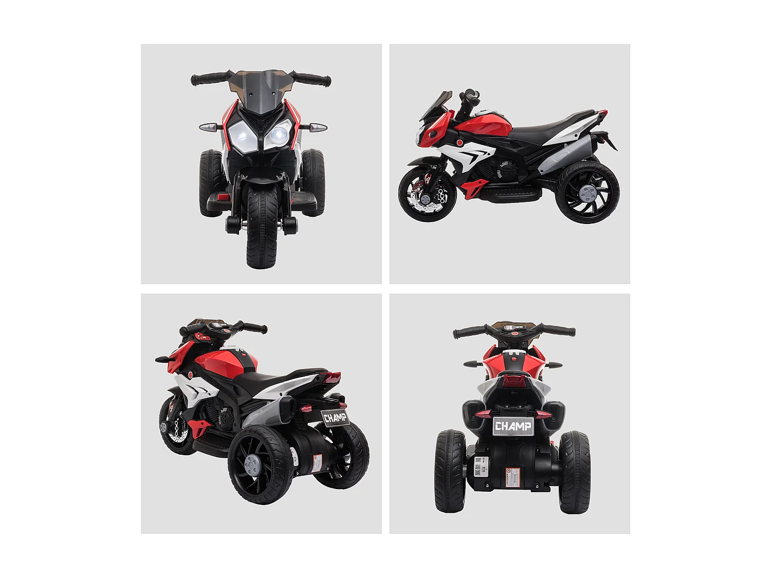 Moto elettrica bimbi 3-5 anni batteria 6v velocità 3km/h rossa