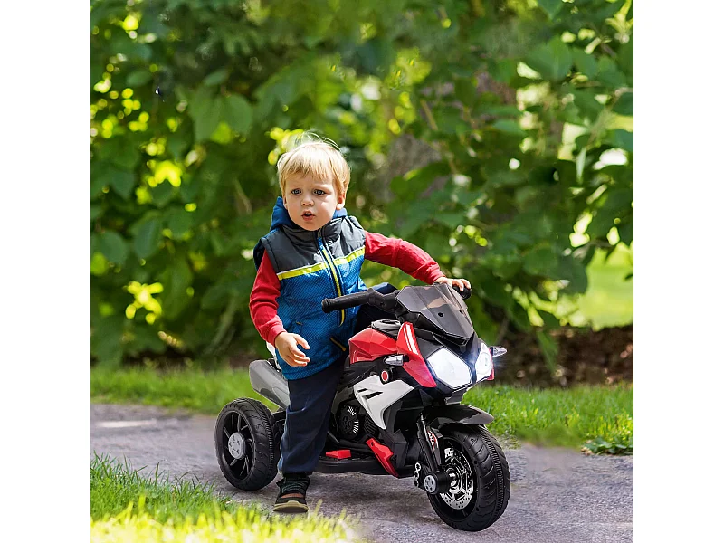 Moto elettrica bimbi 3-5 anni batteria 6v velocità 3km/h rossa