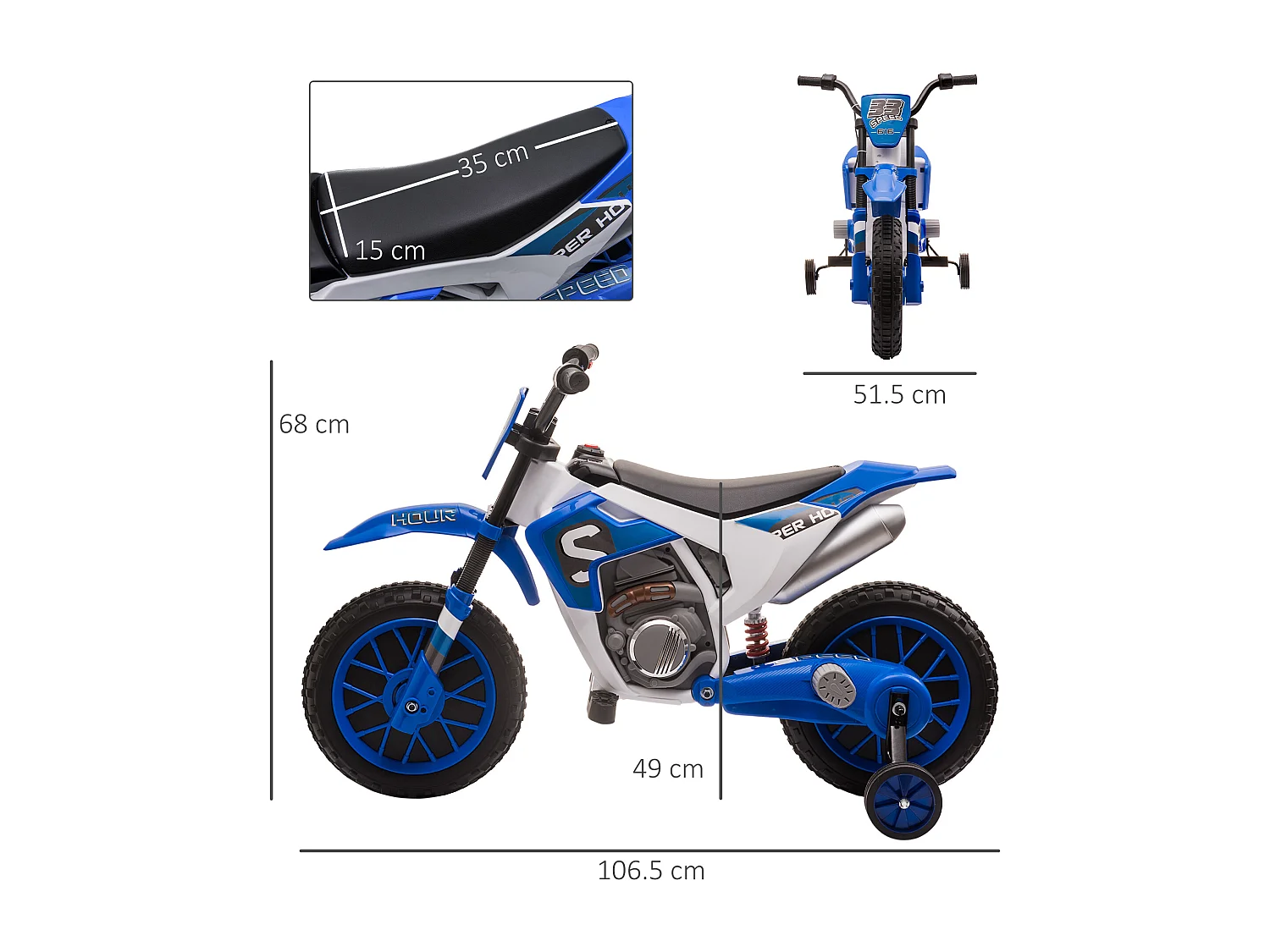 Moto elettrica per bambini batteria 12v ricaricabile rotelline