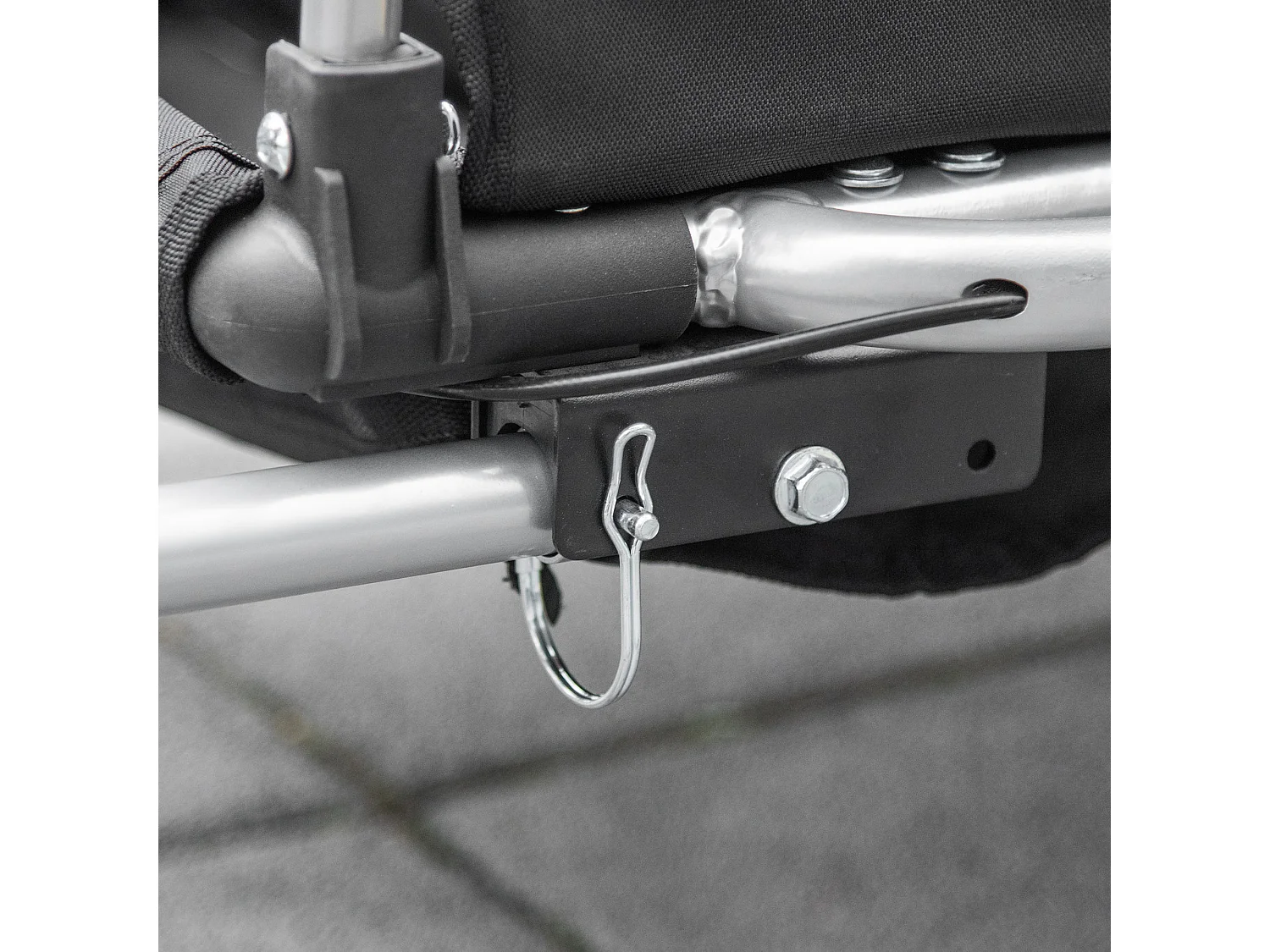 Rimorchio bici per bambini passeggino 2 posti cintura e tasche