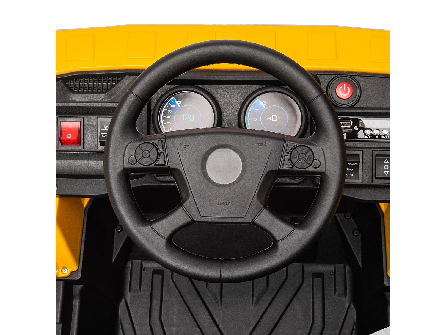 Camion per bambini 3-5 anni con motore 12v fari e musica giallo