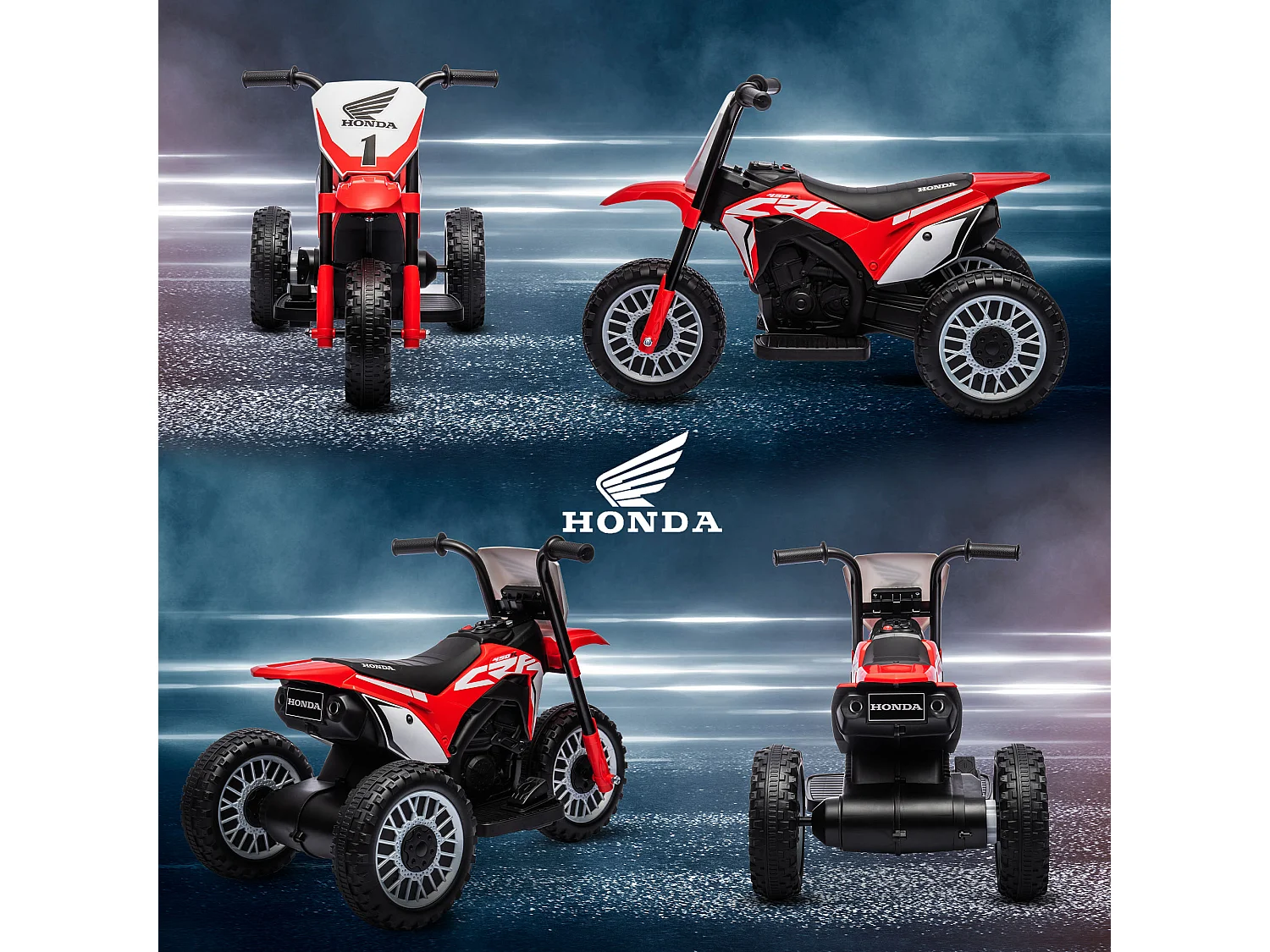 Moto elettrica per bambini 18-36 mesi honda crf450rl rosso