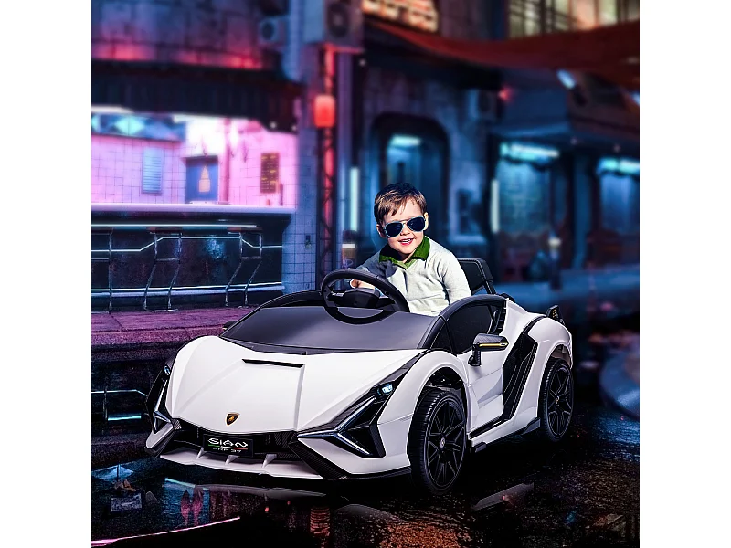 Macchina per bambini lamborghini 12v con telecomando bianco