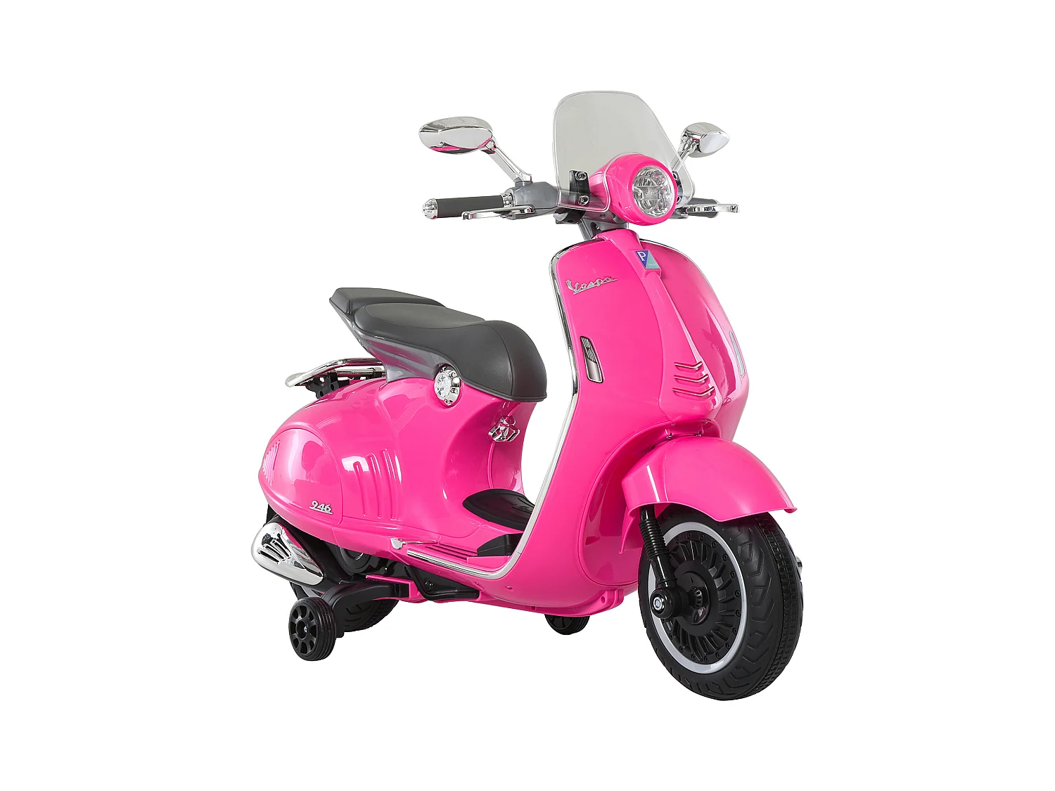 Moto elettrica per bambini con rotelle luci e suoni rosa