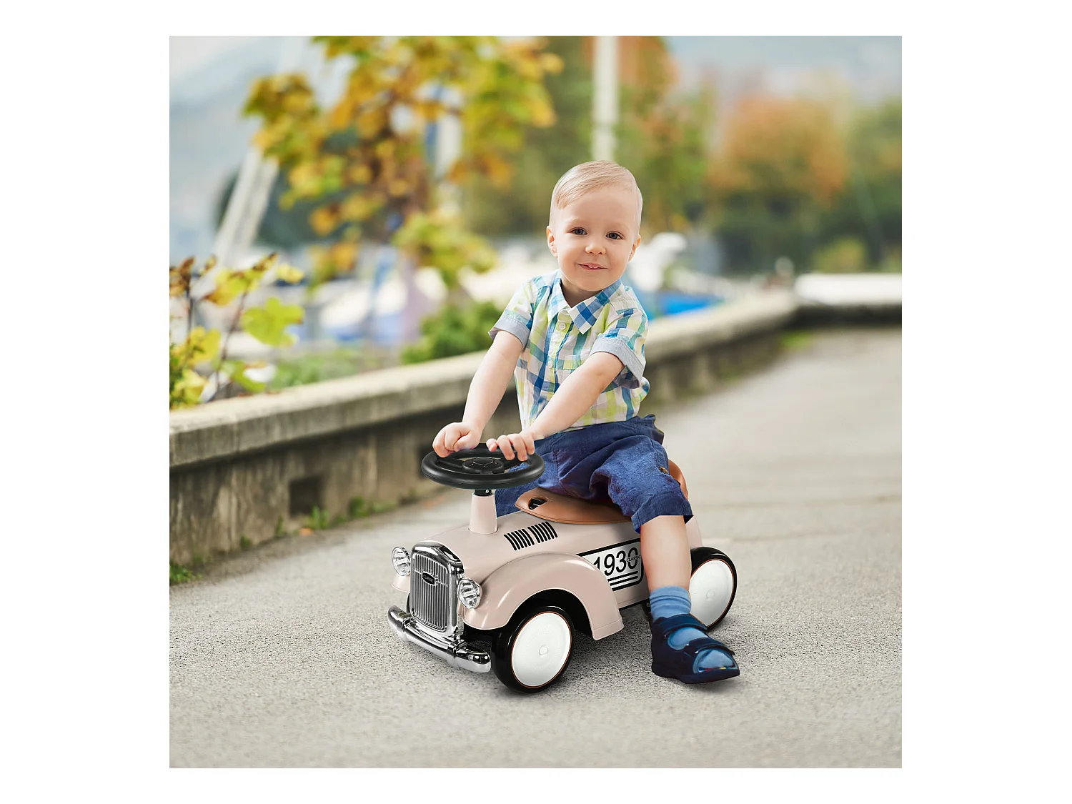 Macchina per bambini 12-36 mesi con clacson volante vano portaoggetti