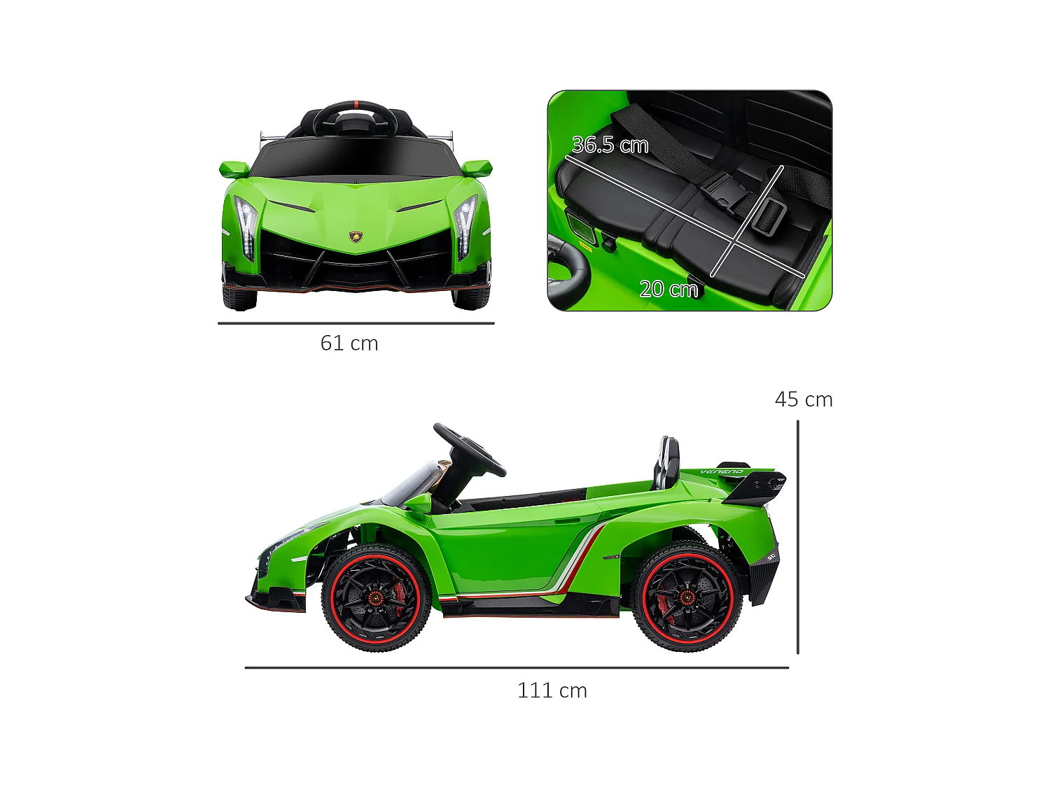 Macchina elettrica per bambini lamborghini 12v con telecomando verde