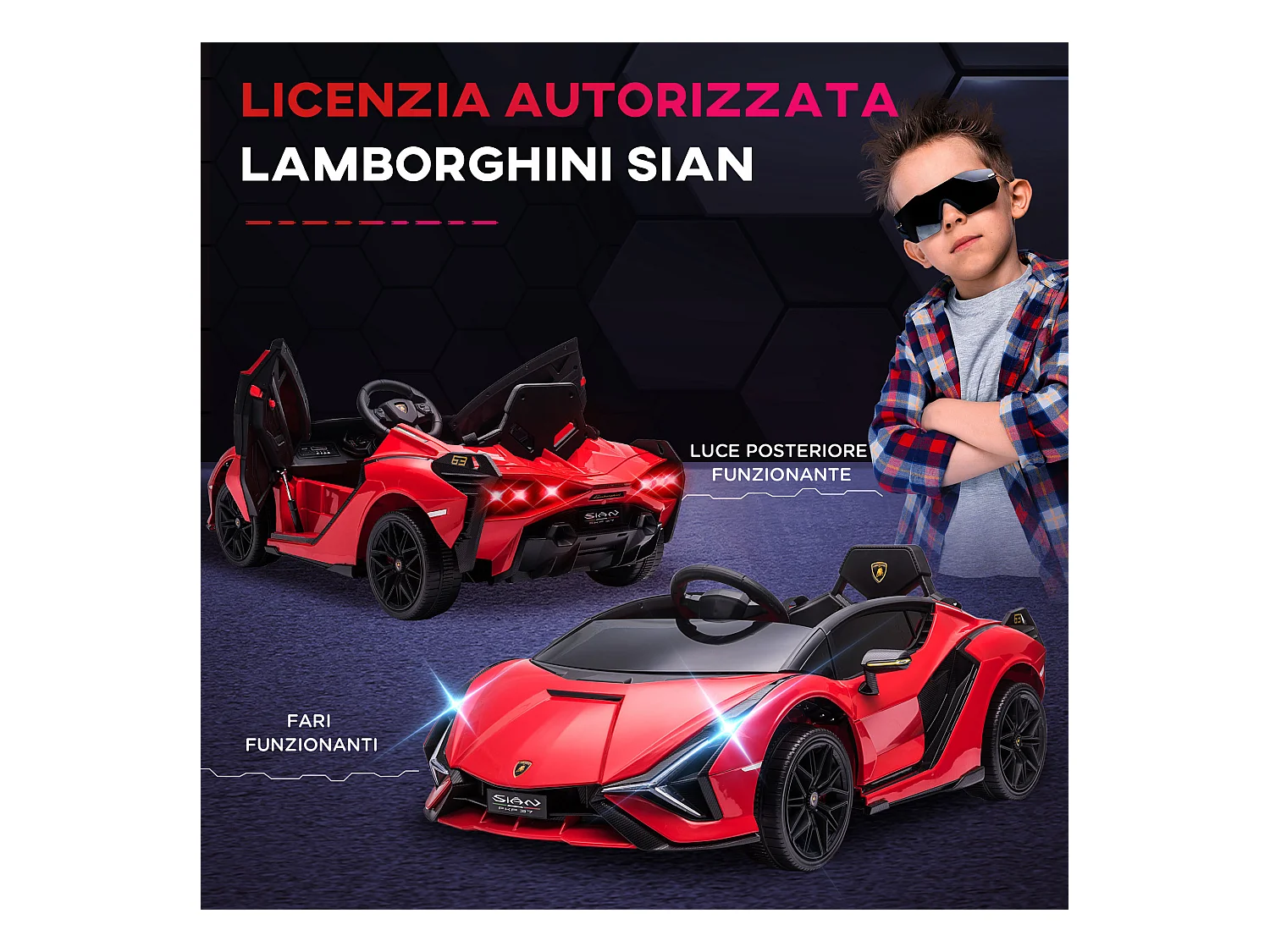 Macchina per bambini lamborghini telecomando velocità 3-8km/h