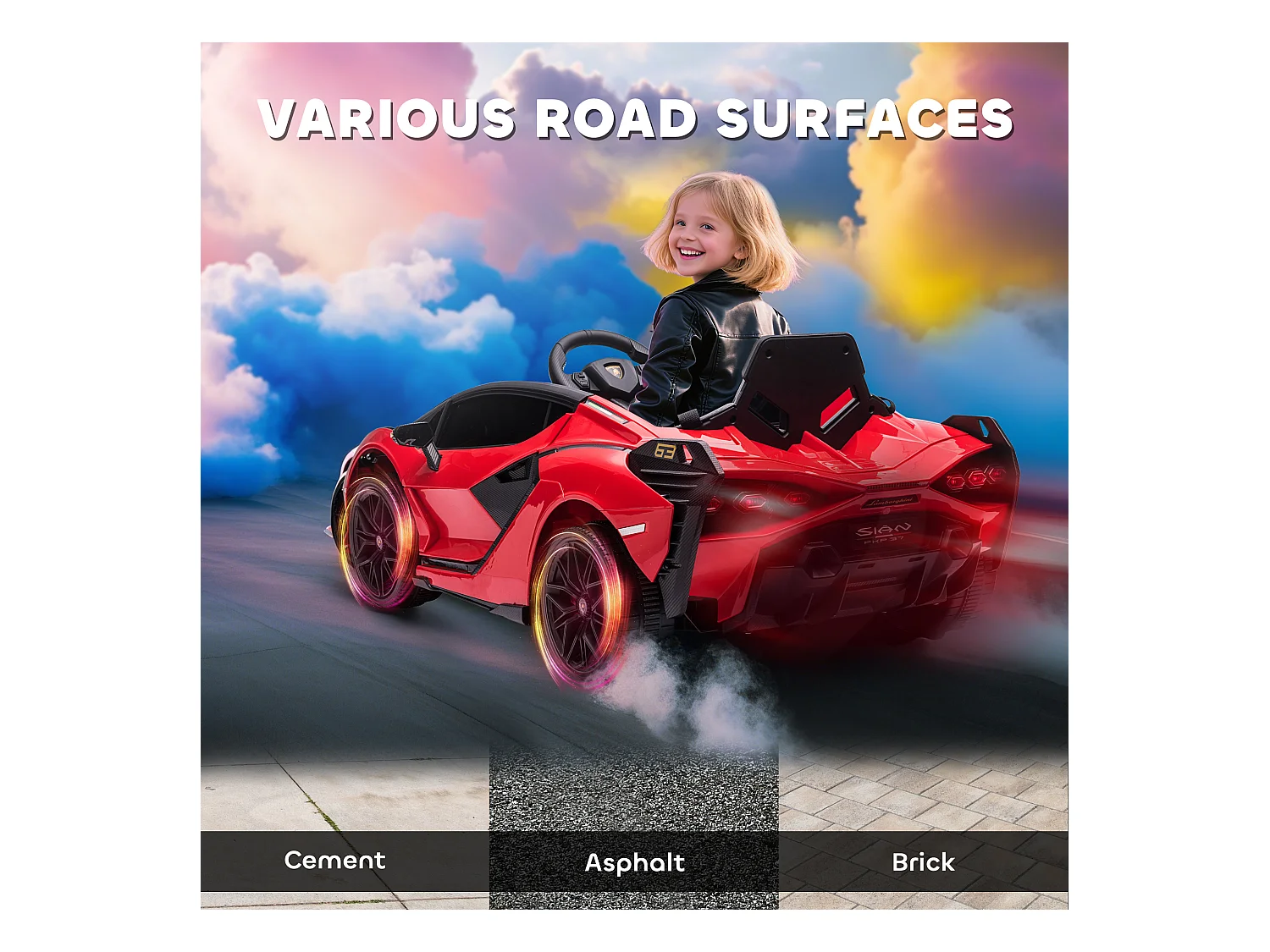 Macchina per bambini lamborghini telecomando velocità 3-8km/h