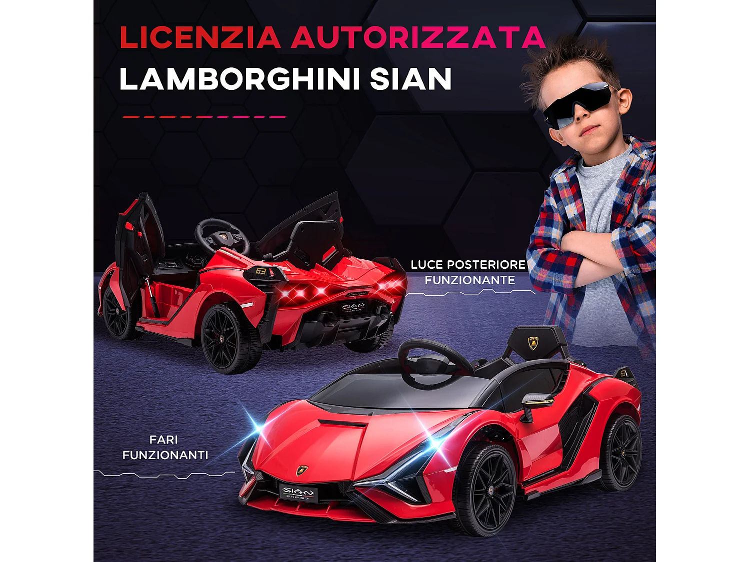 Macchina per bambini lamborghini telecomando velocità 3-8km/h