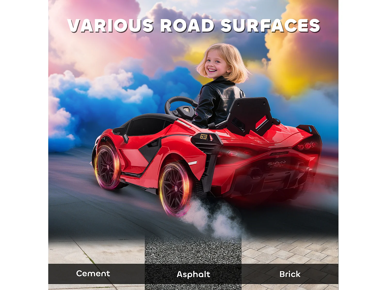 Macchina per bambini lamborghini telecomando velocità 3-8km/h