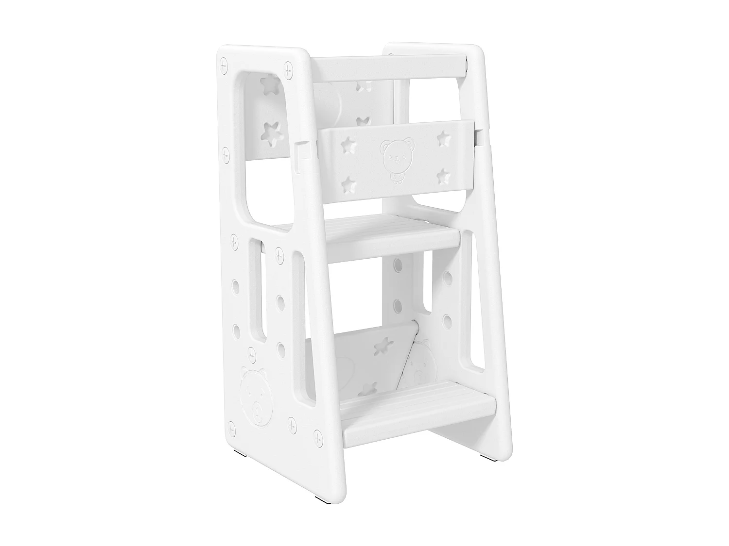 Scaletta per bambini a 3 altezze regolabili 47x47x90 cm bianco