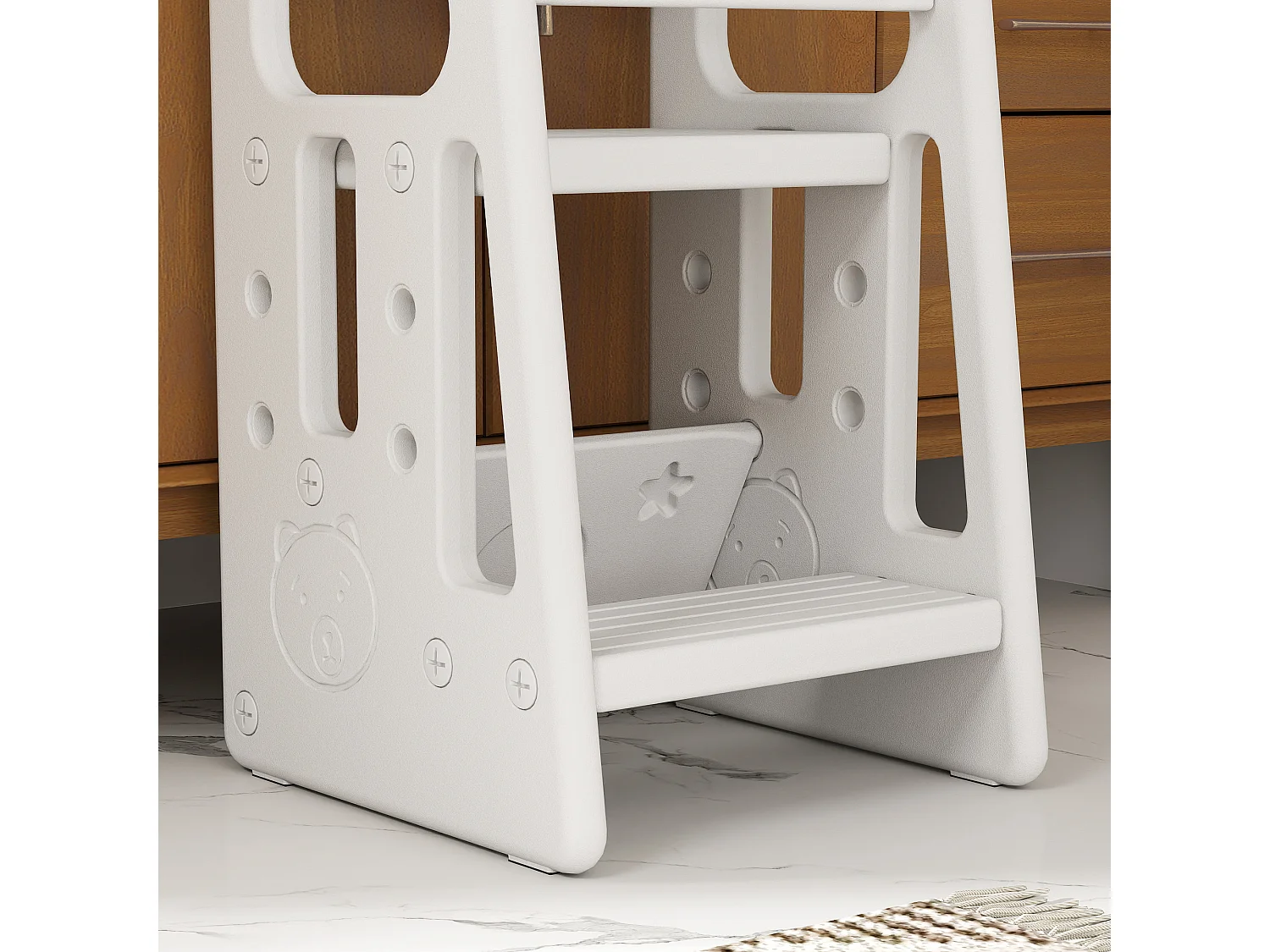 Scaletta per bambini a 3 altezze regolabili 47x47x90 cm bianco