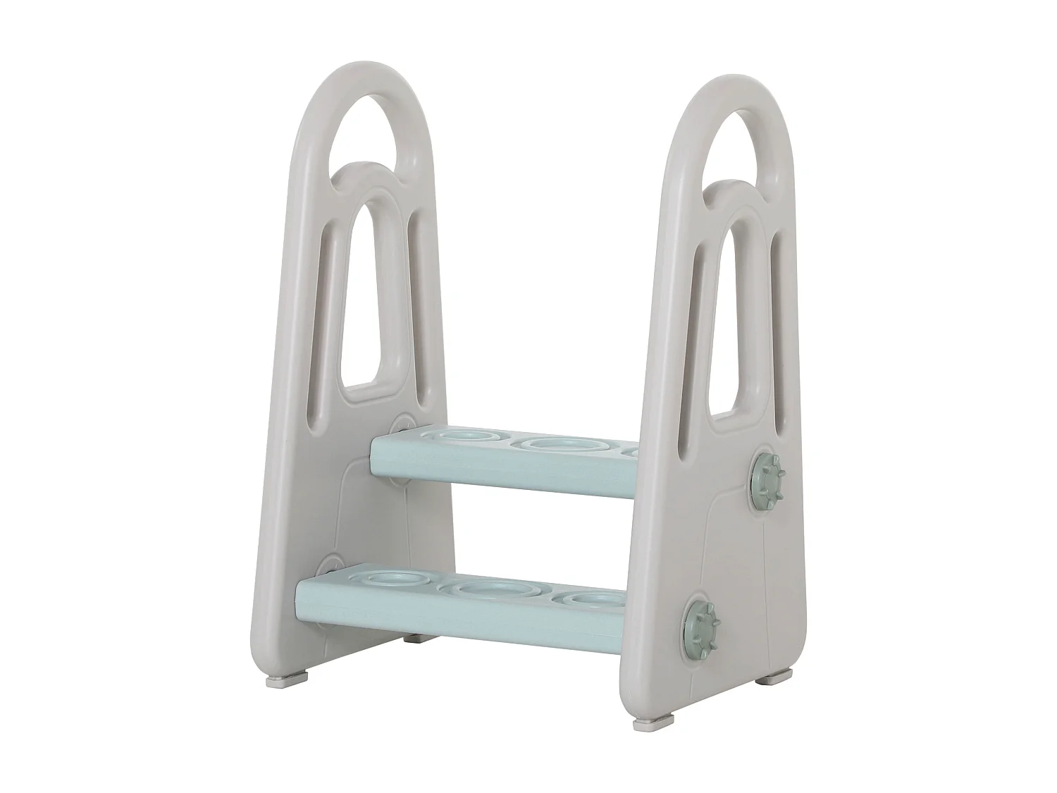 Sgabello per bambini 2-5 anni scaletta a 2 gradini blu e grigio