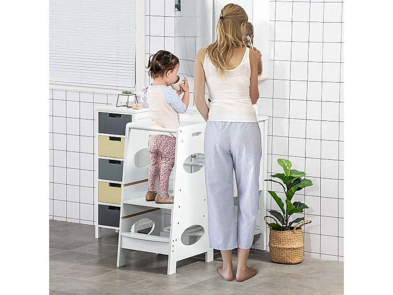 Torre montessoriana in legno learning tower altezza regolabile