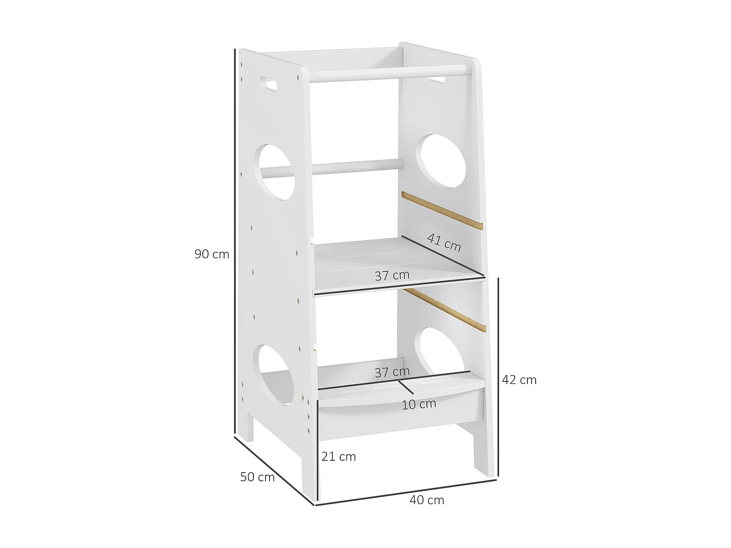 Torre montessoriana con altezza regolabile per bambini 3-6 anni grigio