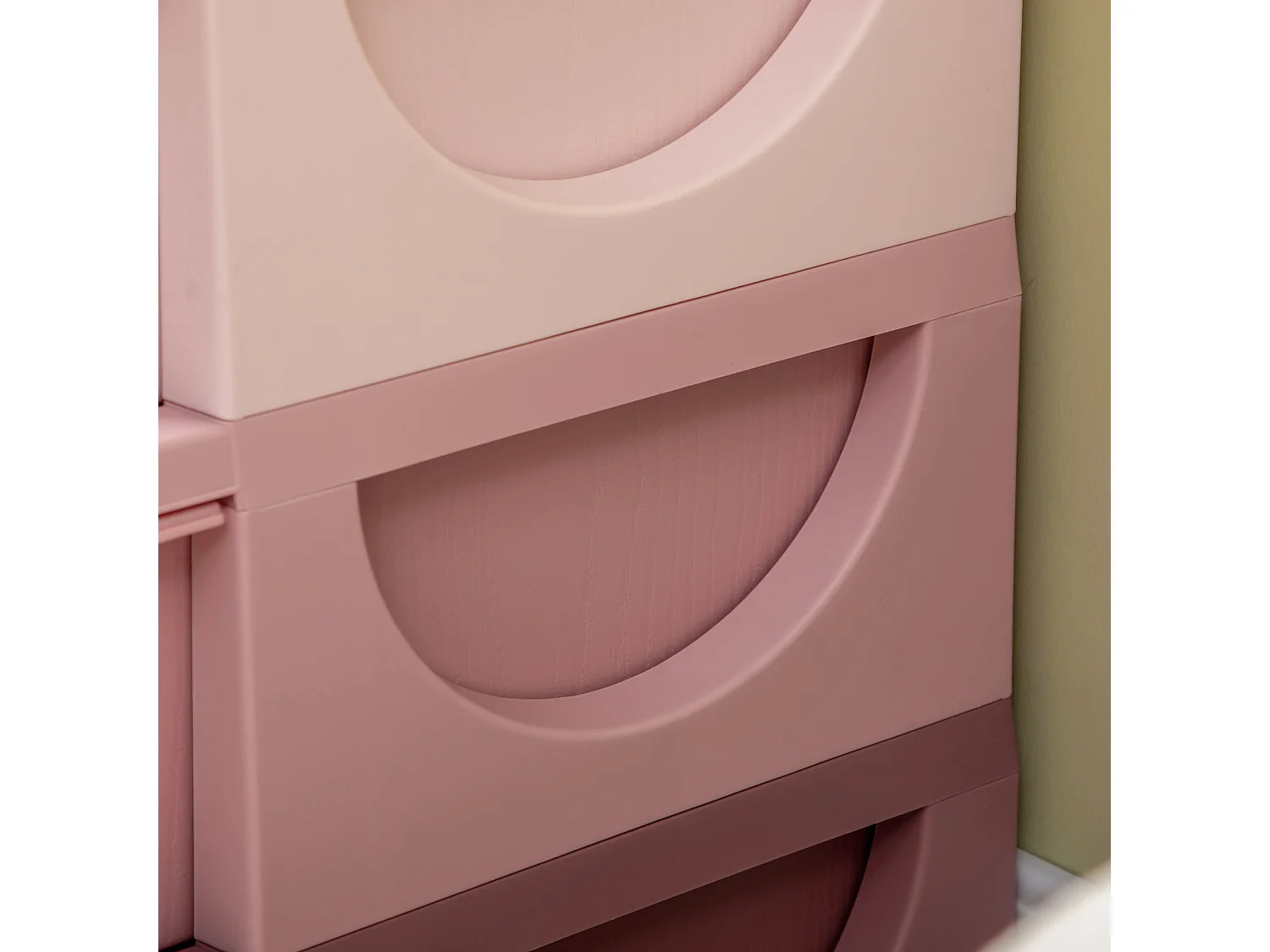 Cassettiera 6 cassetti per bambini con bordi arrotondati in pp rosa