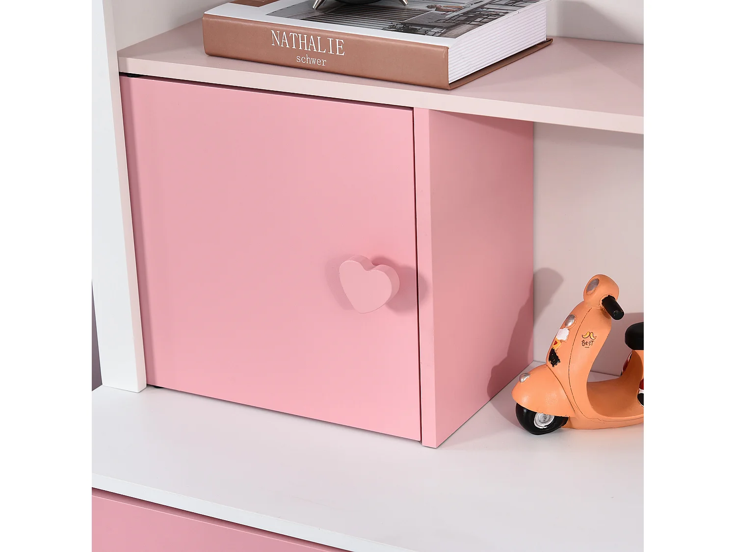 Libreria scaffale portagiochi per cameretta bambini mdf p2 rosa