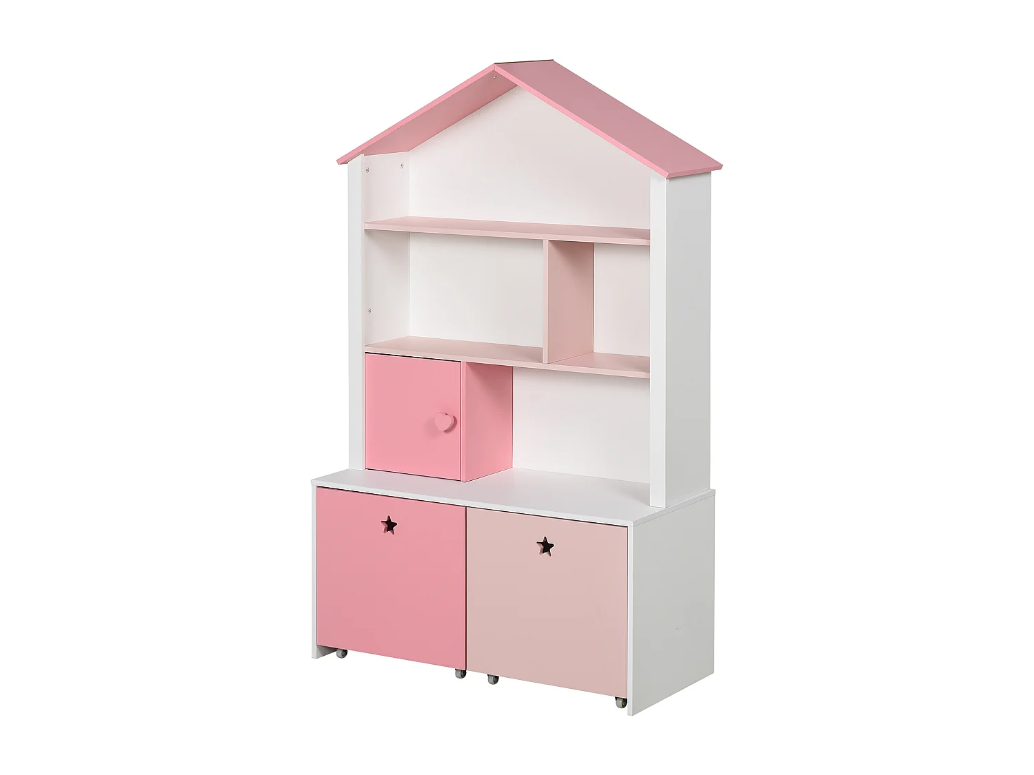 Libreria scaffale portagiochi per cameretta bambini mdf p2 rosa