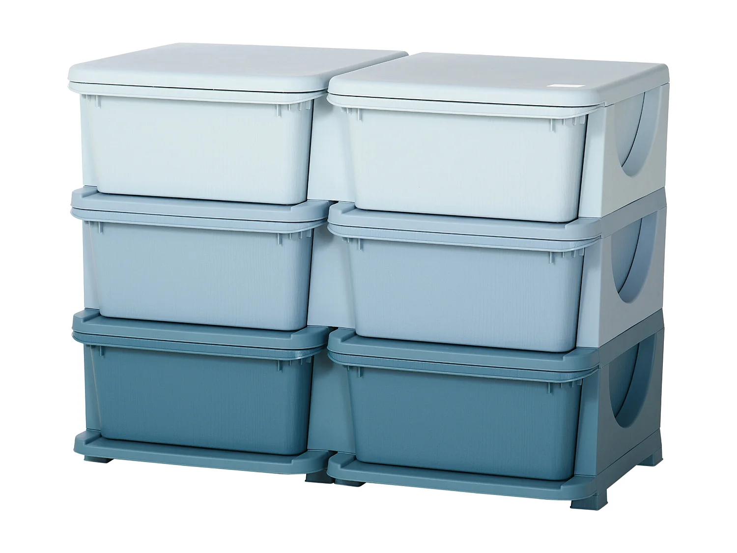 Cassettiera 6 cassetti per bambini con bordi arrotondati in pp blu