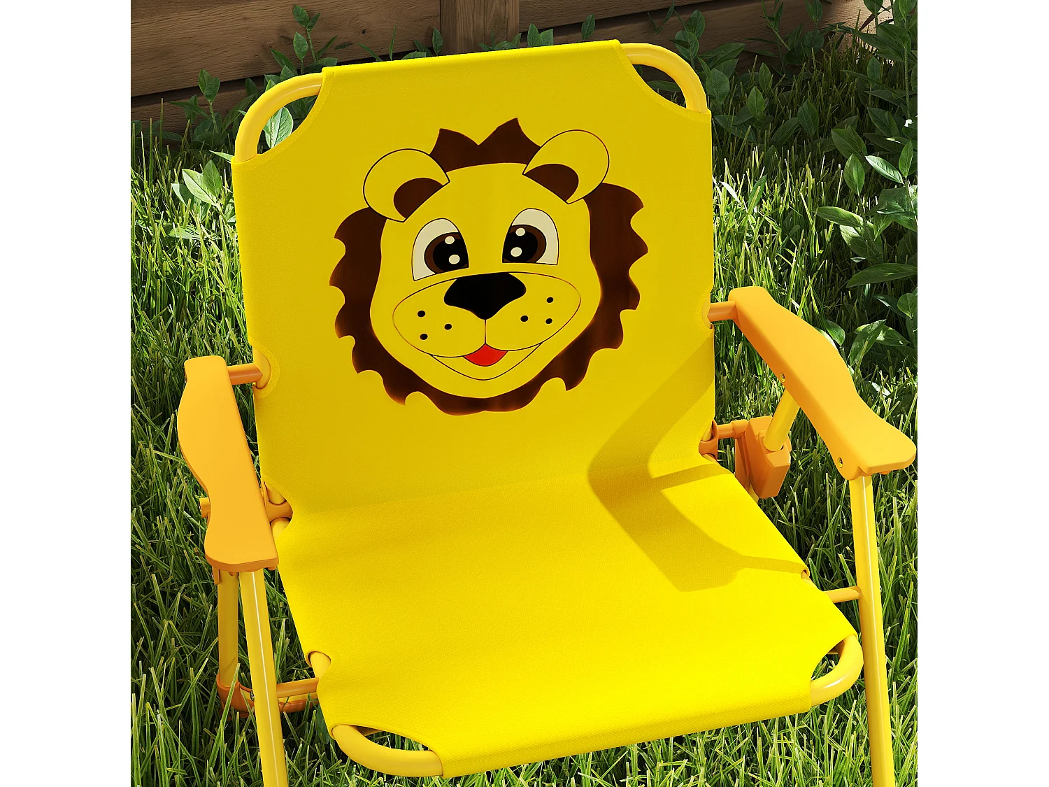 Set da giardino con tavolo 2 sedie e ombrellone per bambini giallo
