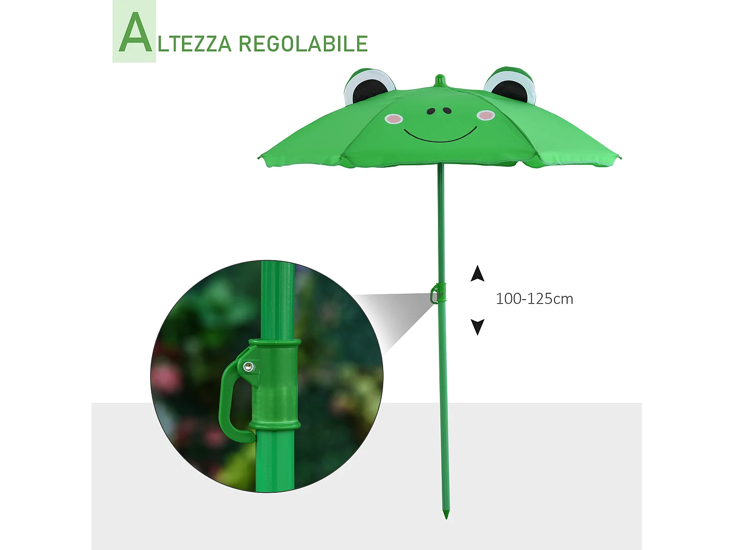 Set tavolo da giardino per bambini in metallo e poliestere verde