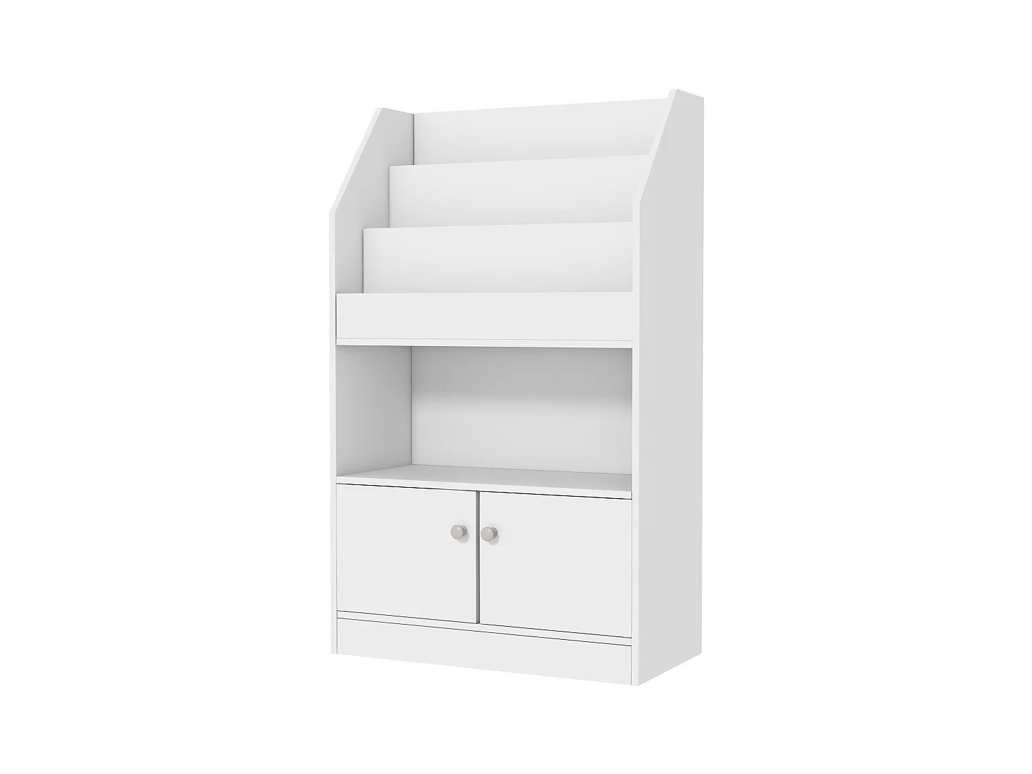 Scaffale portagiochi per bambini con armadietto legno bianco