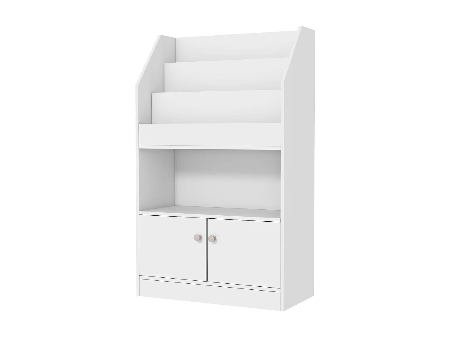 Scaffale portagiochi per bambini con armadietto legno bianco