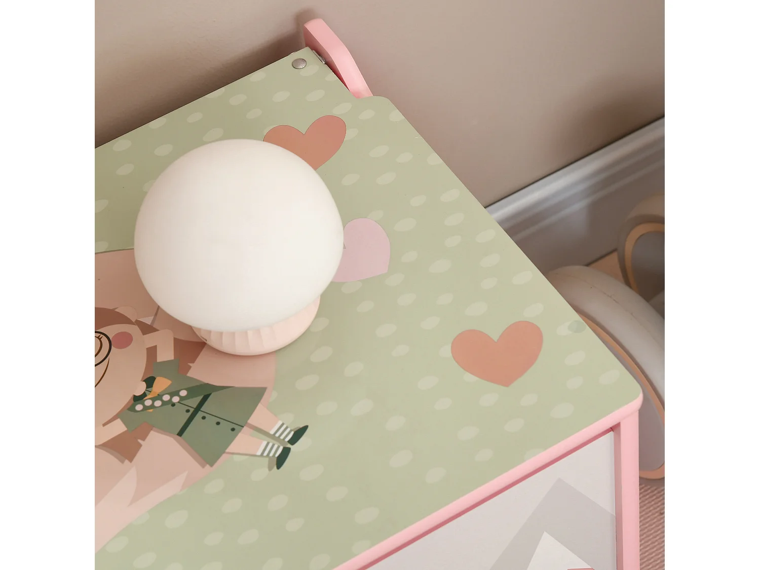 Baule cassapanca portagiochi per bambini in mdf rosa