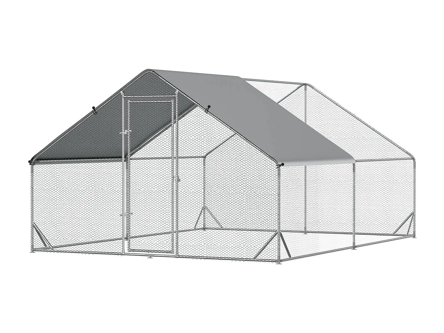Pollaio per galline da giardino con telaio zincato 3x4x2m impermeabile