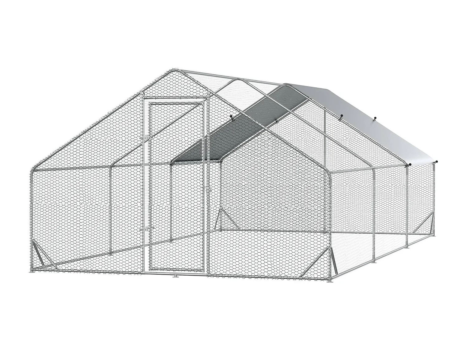 Pollaio per galline da giardino con telaio zincato 3x6x2m impermeabile