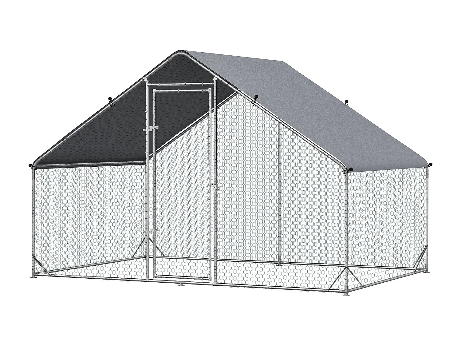 Pollaio per galline da giardino con telaio zincato 3x2x2m impermeabile