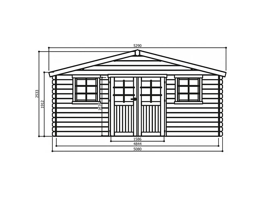 Abri de jardin en bois - 5080 x 2980