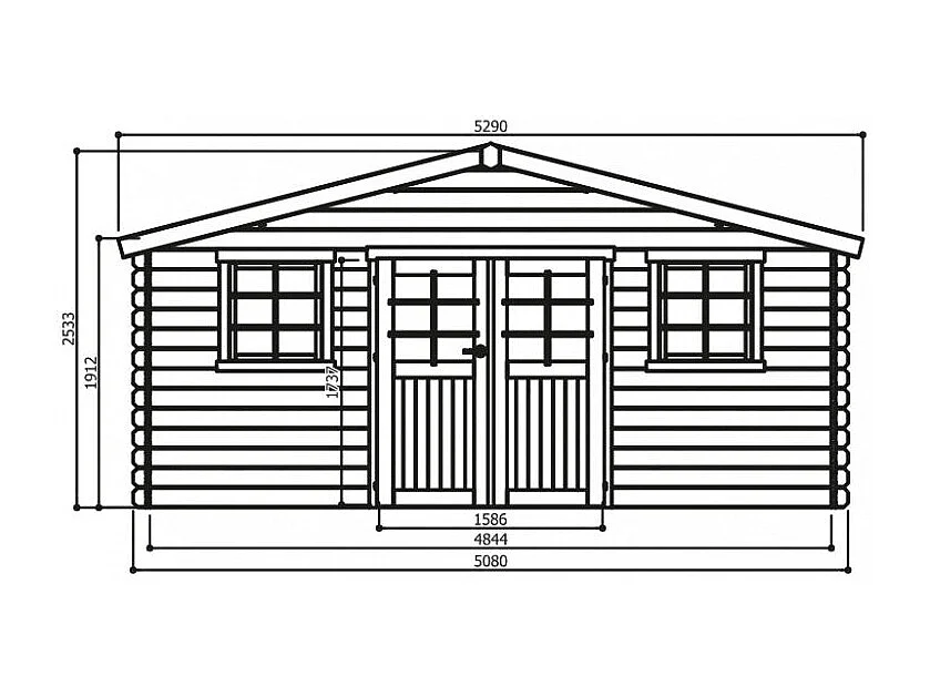 Abri de jardin en bois - 5080 x 2980