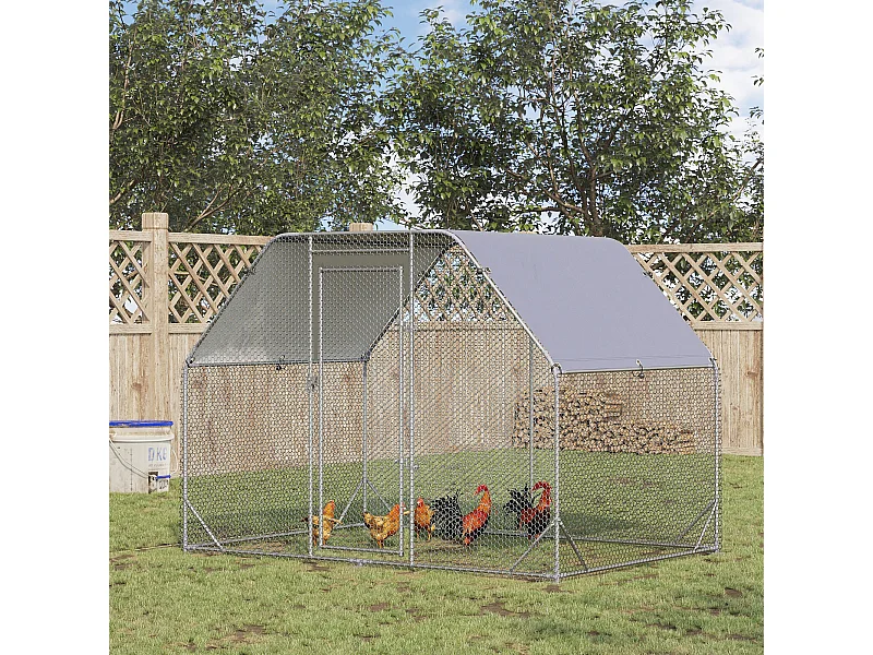 Pollaio da giardino 4-6 polli recinto per galline coperto 280x190x195cm