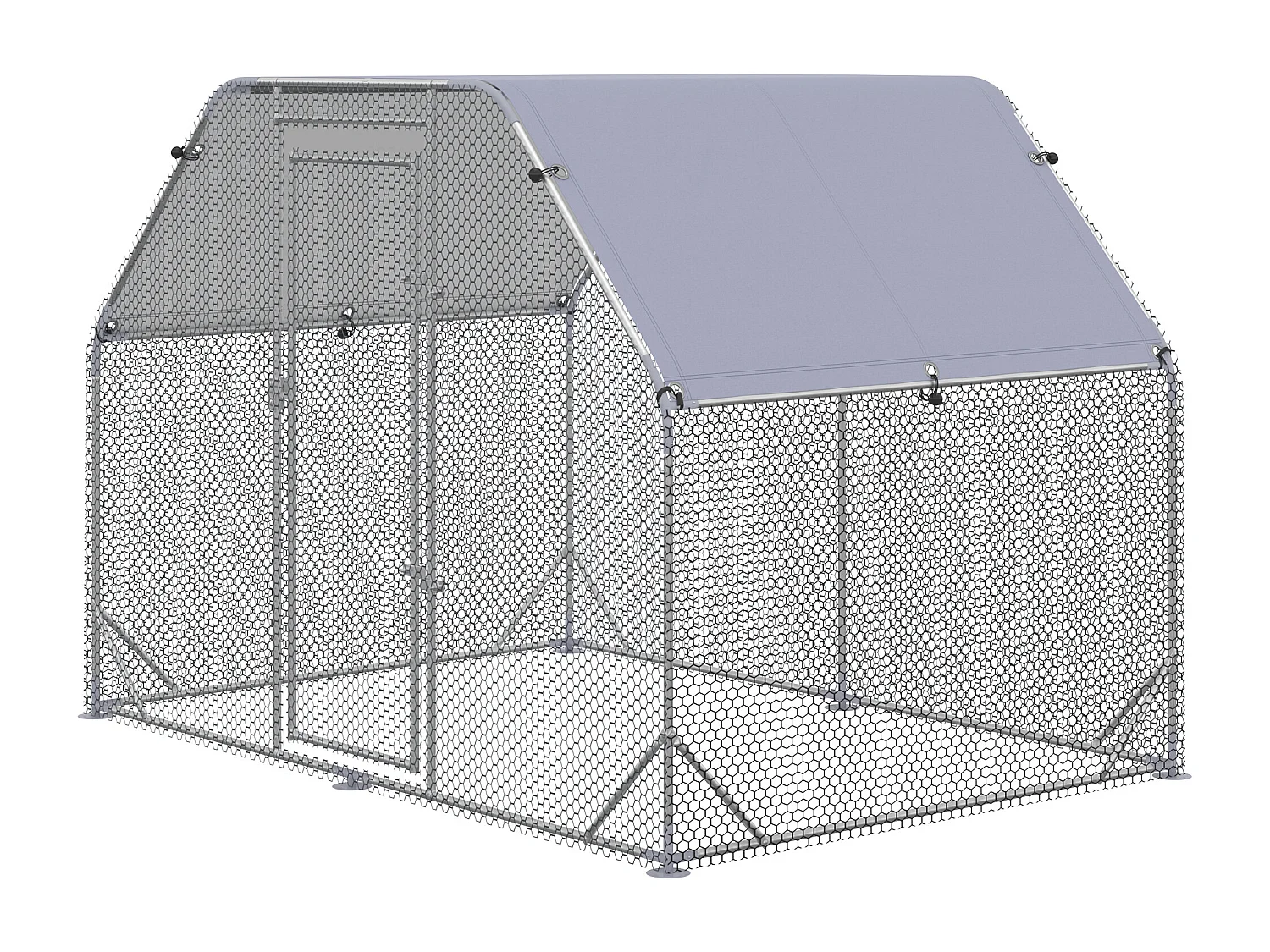 Pollaio da giardino 4-6 polli recinto per galline coperto 280x190x195cm