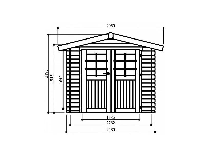 Abri de jardin en bois - 2480 x 2480