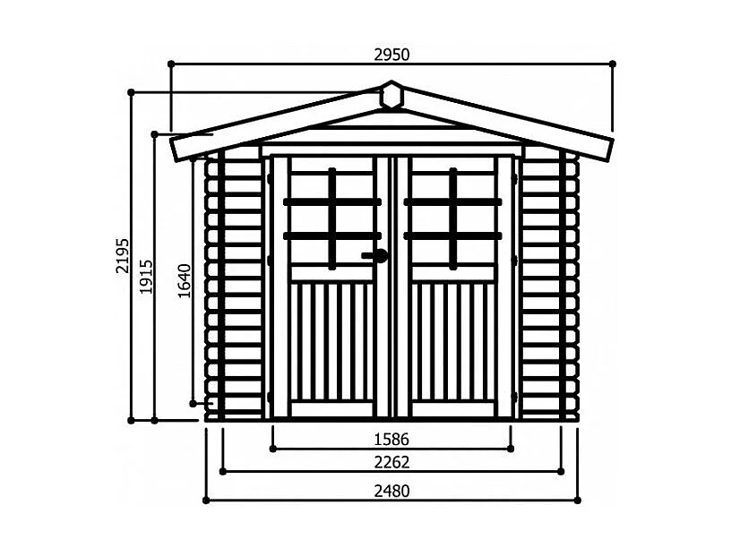 Abri de jardin en bois - 2480 x 2480
