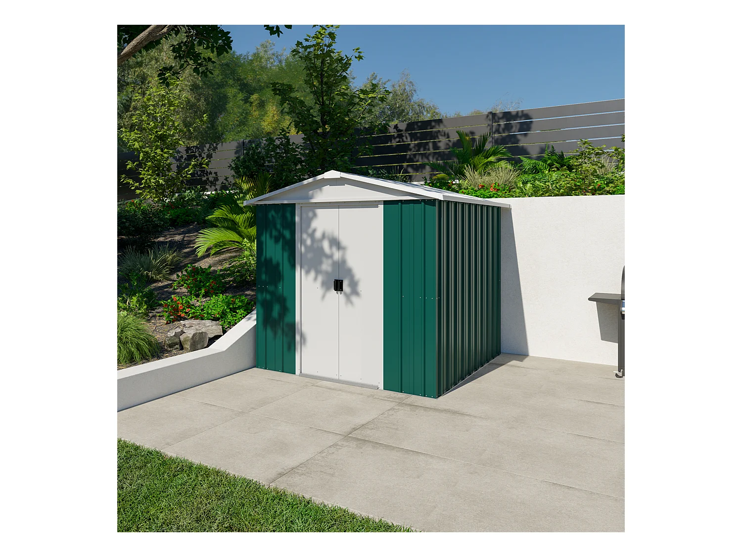 Abri de jardin en métal vert - 4,38 m²