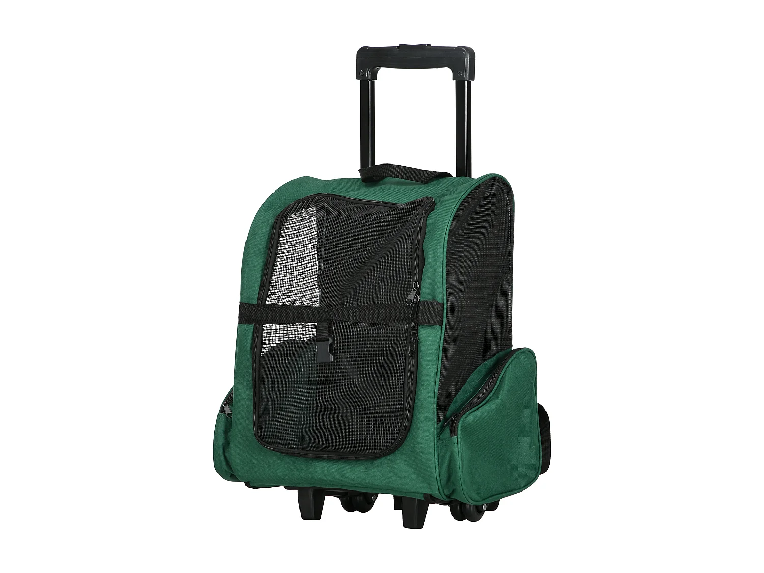 Trasportino zaino per cani e gatti con tasche maniglia telescopica ruote