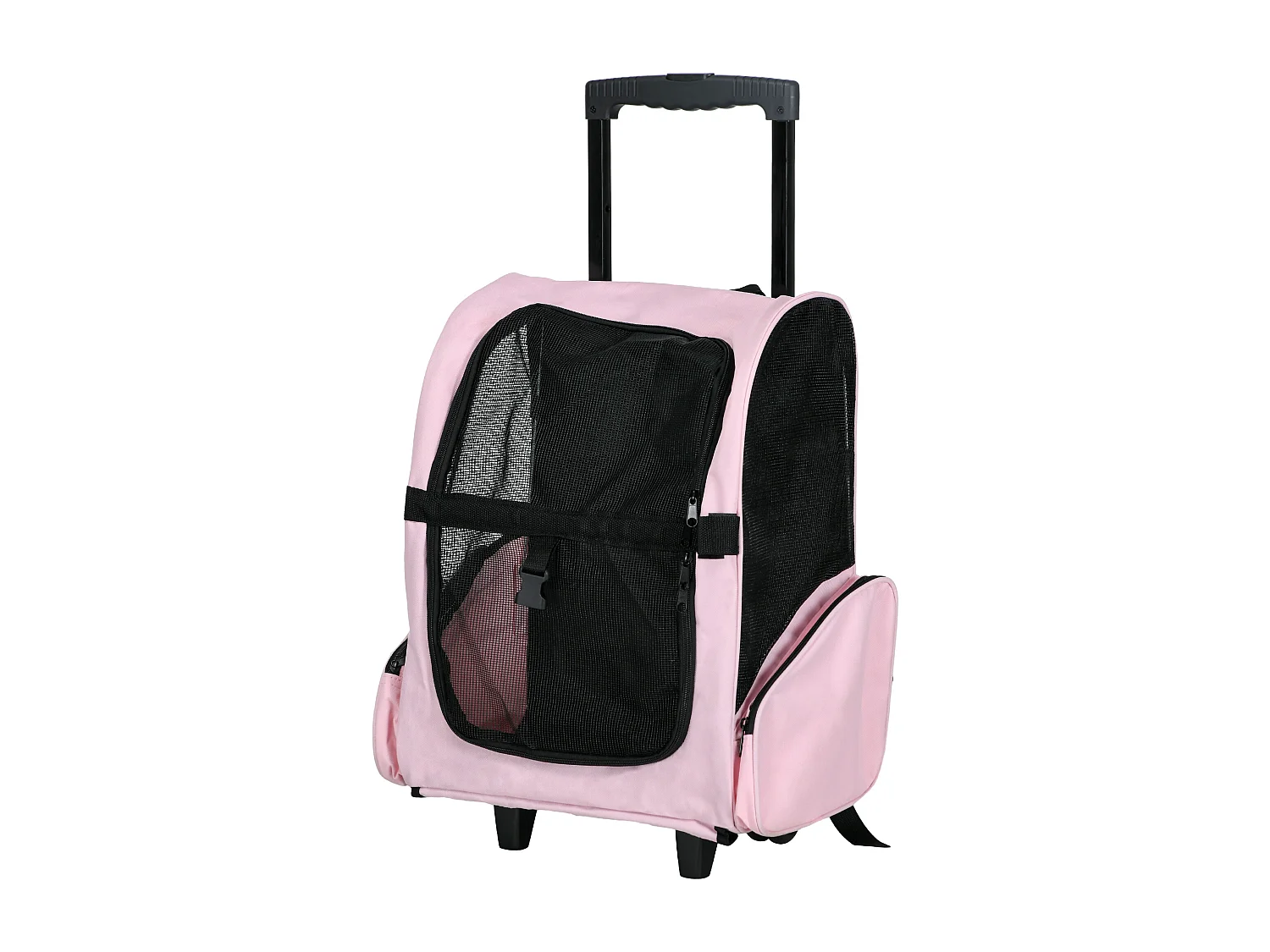 Trasportino zaino per cani e gatti con tasche maniglia telescopica ruote