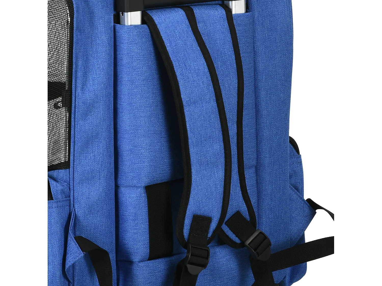 Trasportino zaino per cani e gatti con tasche maniglia telescopica blu