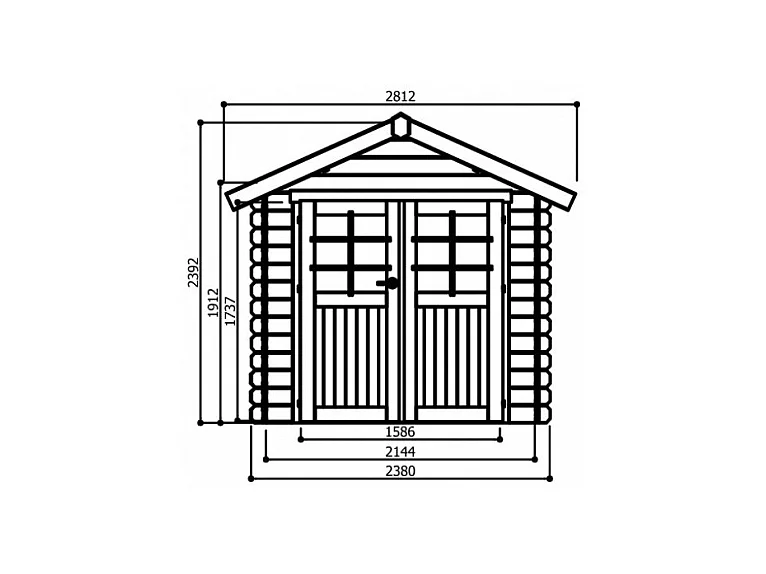 Abri de jardin en bois - 2380 x 2380