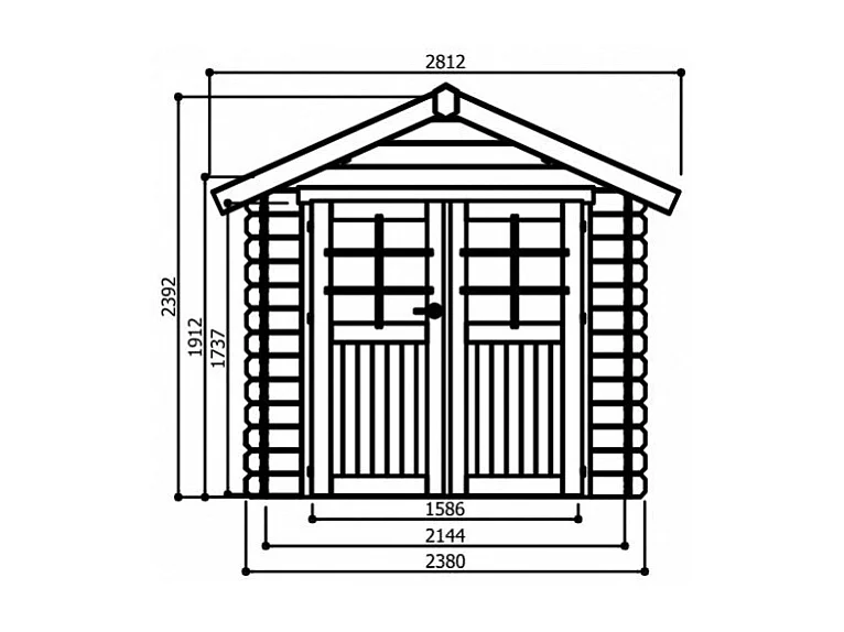 Abri de jardin en bois - 2380 x 2380