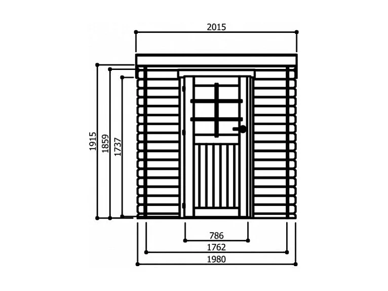 Abri de jardin en bois - 1980 x 1980